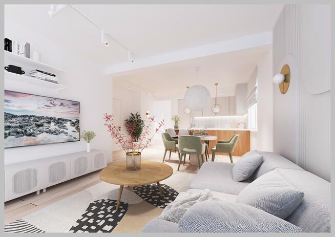 Nowe mieszkanie dwupoziomowe z widokiem na góry.