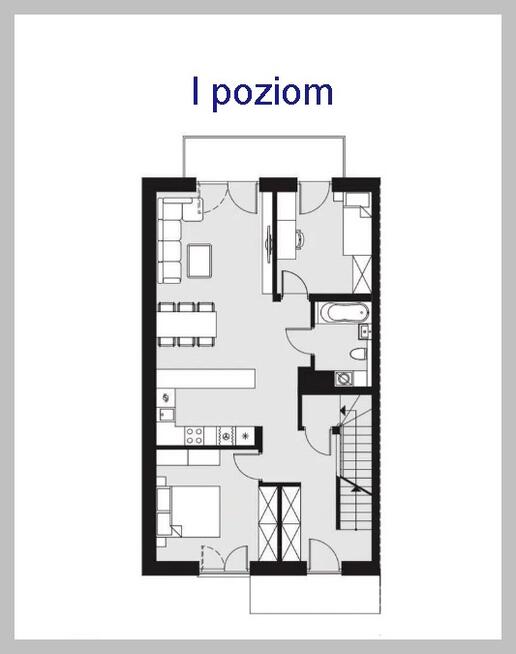 Nowe mieszkanie dwupoziomowe z widokiem na góry.