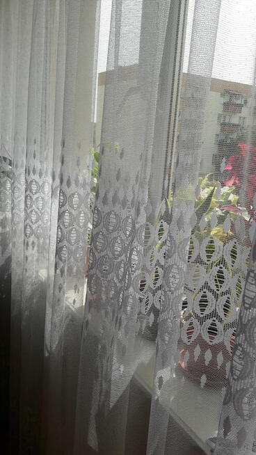 Firanka biała żakardowa trzy szlaki wys 250 x 850 szer