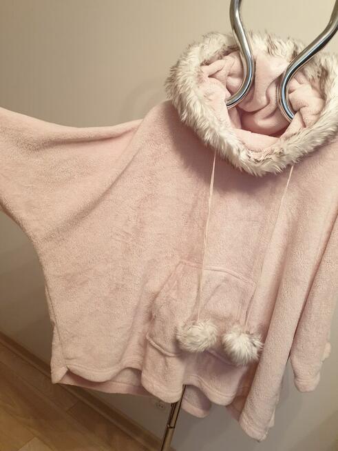 Ponczo pudrowy róż uniwersalne