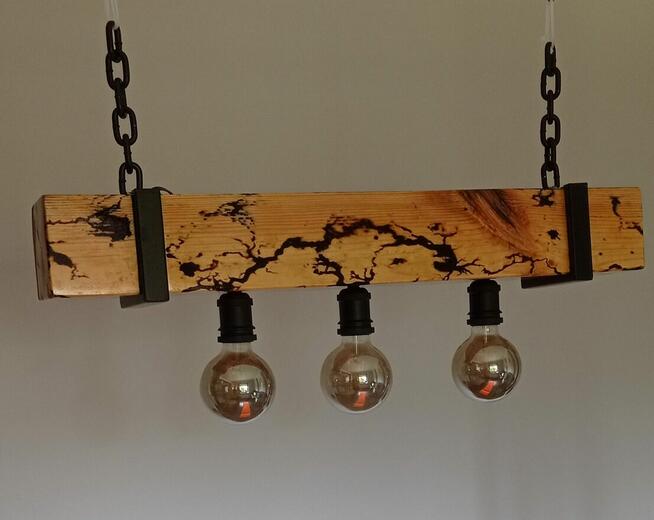 Lampy wiszącej w stylu loft / industrial, stylowa drewno+met