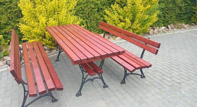 Meble ogrodowe 200 cm nogi żeliwne