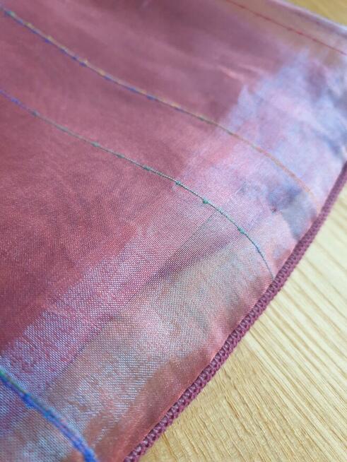 Firana organtyna róż metalik 70 x 300 cm firanka