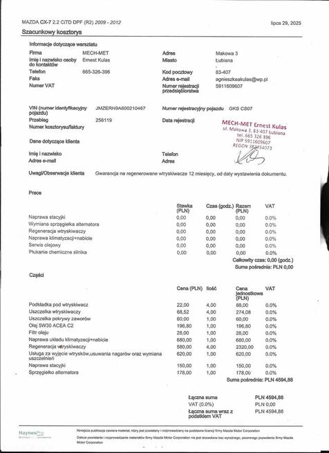 Mazda CX-7 2.2 CD Exclusive 2010