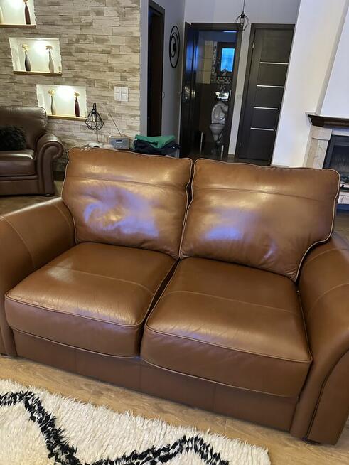 Sofy i fotel ze skory