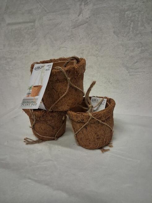 Wisząca Doniczka Osłonka KOKOSOWA – Naturalna Eko 3 szt.