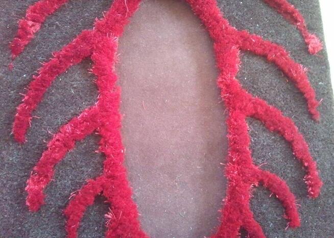 Dywan wełniany czerwony brązowy 160 x 230