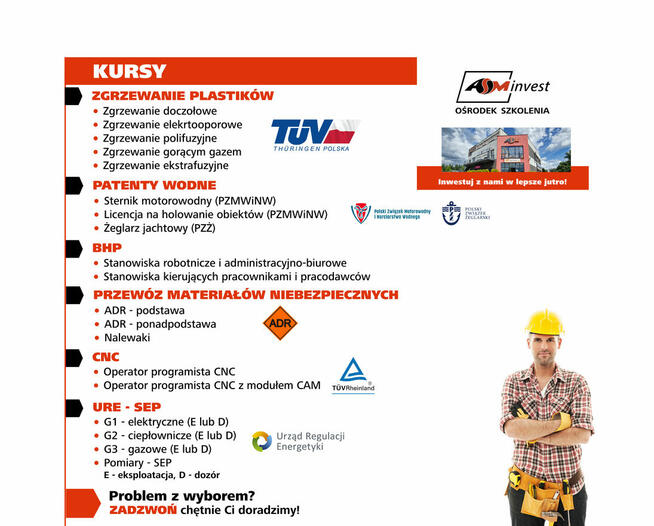 Kursy UDT wózek widłowy, żuraw wieżowy, HDS i wiele innych!