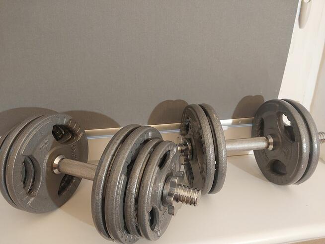 Hantle 2x 12.5 kg. + drążek do podciągania