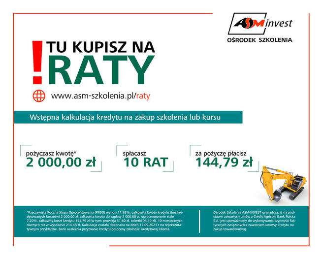 Kursy UDT wózek widłowy, żuraw wieżowy, HDS i wiele innych!