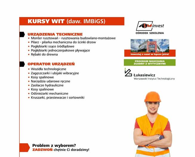 Kurs y na walce, frezarki, maszyny drogowe i wiele więcej