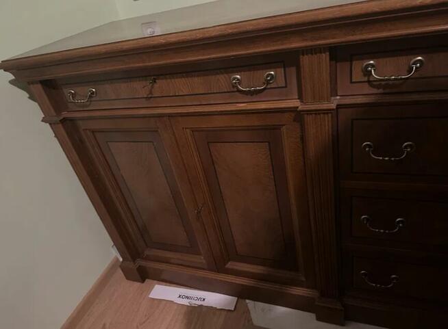 Komoda drewniana w stylu gabinetowym klasyczna masywna ciężk