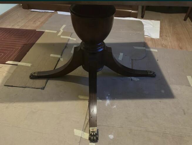 Duży stół z litego drewna + 6 krzeseł | skóra naturalna | ko