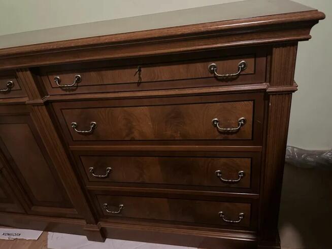 Komoda drewniana w stylu gabinetowym klasyczna masywna ciężk