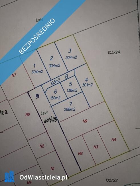 Działka leśna ZL ogrodzona nad jeziorem