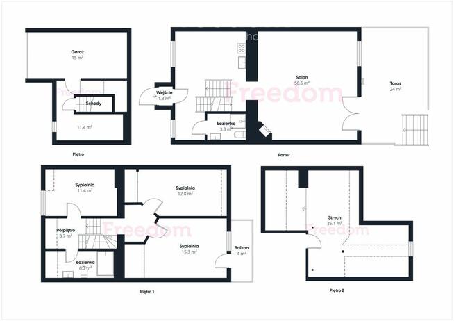 Szeregowiec z ogrodem i poddaszem |Olsztyn Mleczna