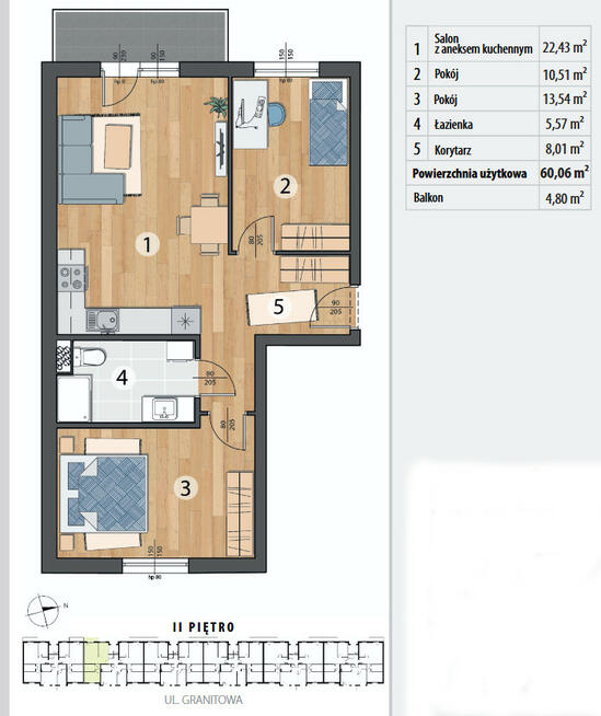 Piękne mieszkanie 3pokojowe z balkonem blisko Wrocławia, spokojna okolica