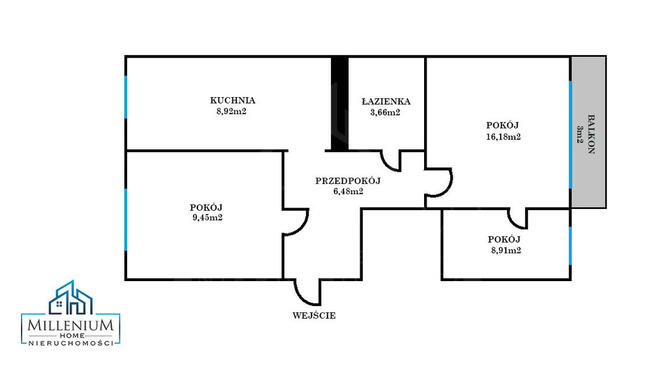 Funkcjonalne 3 pokoje | 2. piętro | Dębica