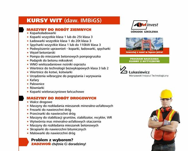 Kursy UDT wózek widłowy, żuraw wieżowy, HDS i wiele innych!
