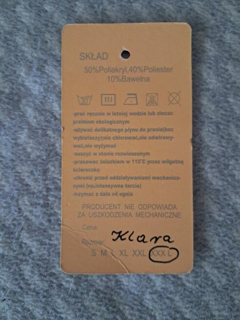 Kożuch damski, długi, czarny z kapturem, rozm. 44/46