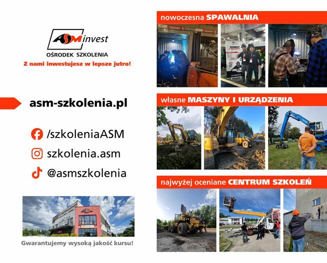 Kursy operatorów koparki, ładowaki, spycharki i wiele więcej