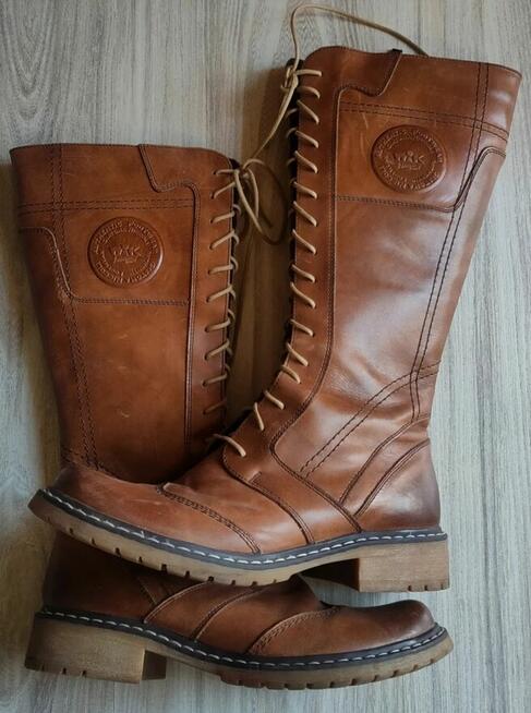 DAMSKIE SKÓRZANE KOZAKI MARKI WIK – PRZED KOLANO