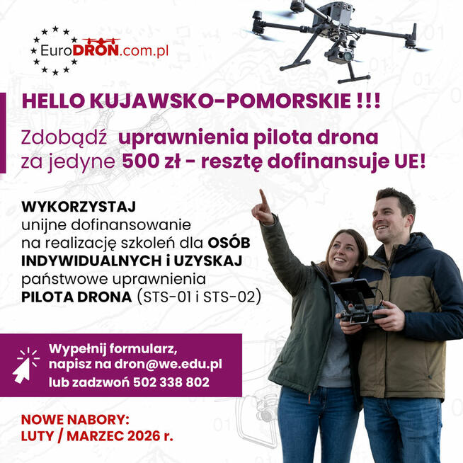 Szkolenie na pilota drona z dofinansowania