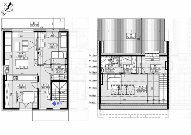 Mieszkanie piętrowe z tarasem na dachu | Apartamenty Zalesie