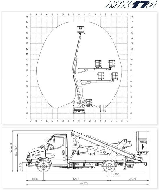 Iveco Daily 35S12 Koszowy Zwyżka MX170 17m UDT Mx 210 MZ Steel Versalift Jak Nowy P7