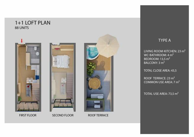 Cypr Apartament 73,5m² z jacuzzi na dachu i widok na morze