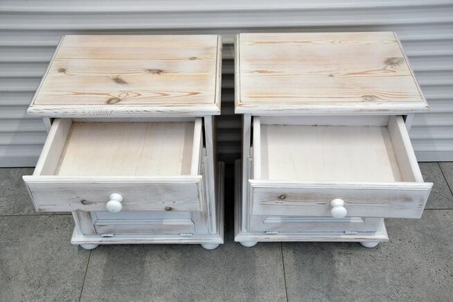 szafki nocne z drewna sosnowego - jak nowe