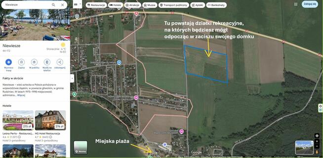 działki pod domki przy jeziorze Pławniowice -dzierżawa