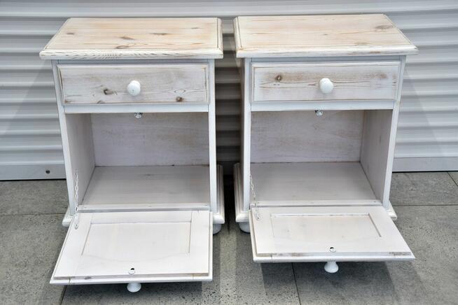 szafki nocne z drewna sosnowego - jak nowe