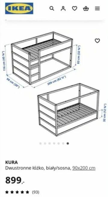 Ikea łóżko Kura bez materaca dywan Gratis
