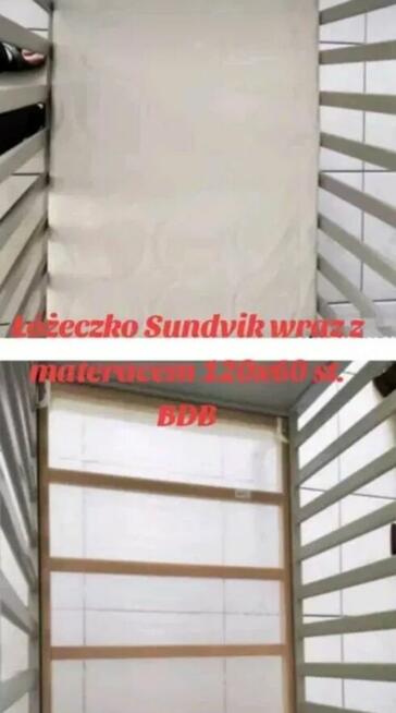 Ikea łóżeczko Sundvik szare, pościel, wanienka