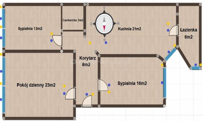3-pokojowe mieszkanie o powierzchni 91 m²