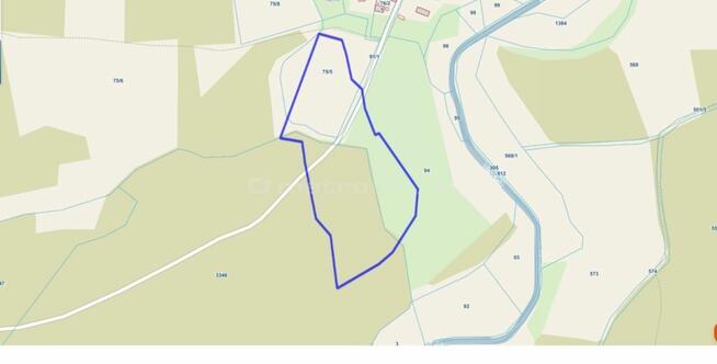 Działka siedliskowa z linią brzegową, przy lesie