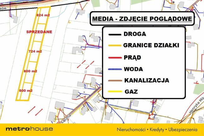 Topowa lokalizacja działka 824 m² z mediami