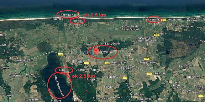 DZIAŁKA NIEDALEKO MORZA LASU I JEZIORA