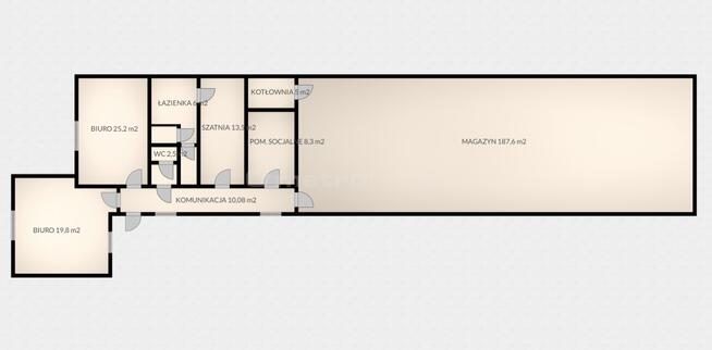 Obiekt: magazyn, biura, plac/parking, klimatyzacja