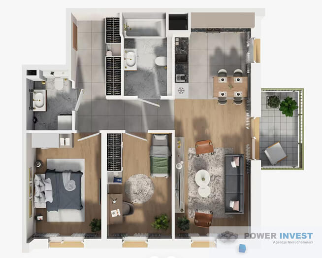 Komfortowe 3-pokojowe z balkonem, Bociana