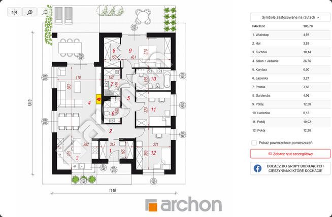 Nowoczesny parterowy dom.