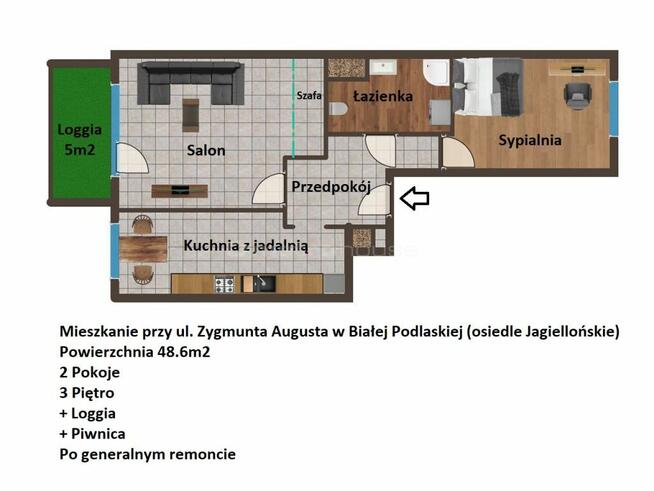 48.6m2 po gen. remoncie - 2 pok. #oś.Jagiellońskie