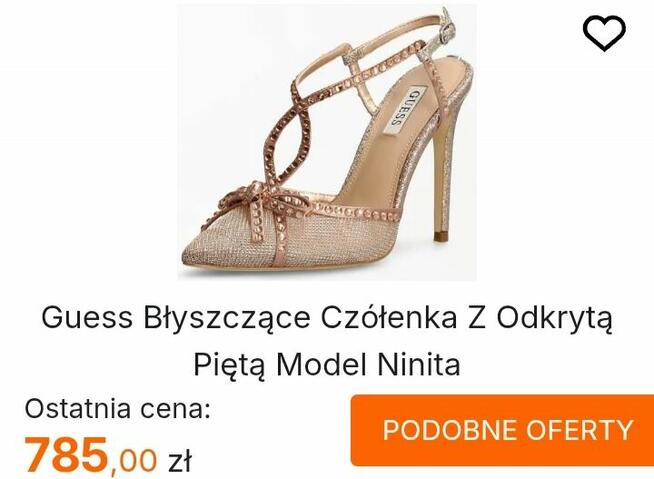 Piękna szyfonowa sukienka Artemida szpilki Guess