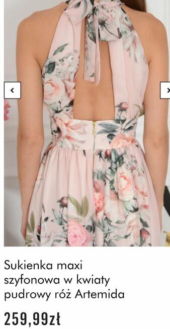 Piękna szyfonowa sukienka Artemida szpilki Guess