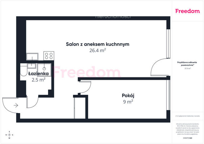 Mieszkanie 2 pokojowe z balkonem