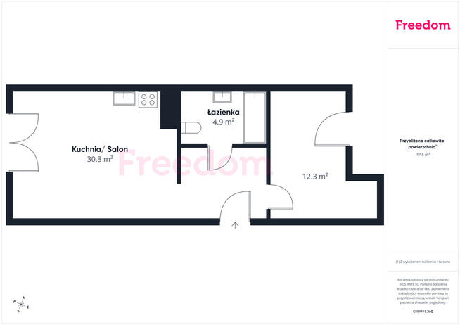 Na wynajem 2 pokojowe mieszkanie na parterze