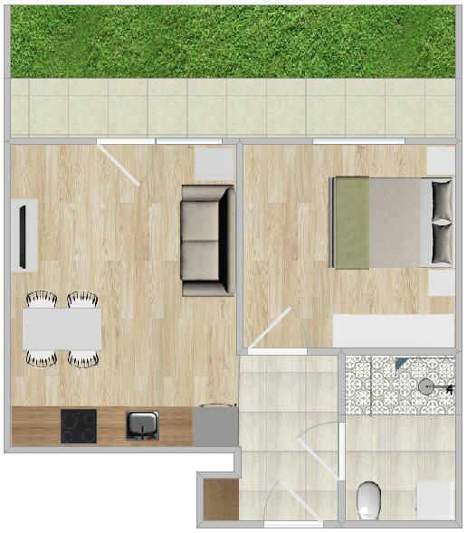 2 pokoje z miejscem w garażu- Białej Floty 4A