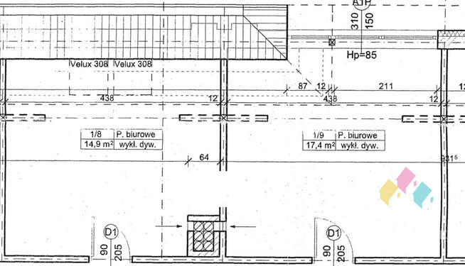 Lokal 32 m2, 1 piętro, 2 pomieszczenia