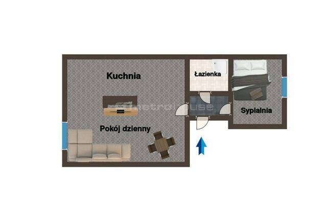 Świętochłowice, 37m2, Salon z kuchnią + pokój